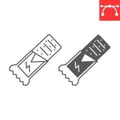 Nutritional bar line and glyph icon, supplements and vitamins, protein bar vector icon, vector graphics, editable stroke outline sign, eps 10.