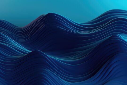 Multiple gradient blue waves background, created using generative ai technology © Future Vision