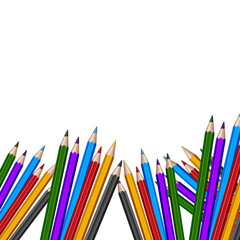 Fototapeta premium Back to School, celebrating a new school year, Joy of learning, showing educational elements like colorful pencil, bag, scissor crayons, eraser, pen 
