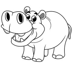 Cartoon Hippo with open mouth