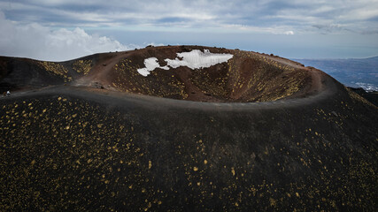 Aerial View of Silvestri Craters, Mount Etna, Catania, Sicily, Italy, Europe, World Heritage Site © Simoncountry