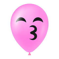 Halloween pink balloon illustration with scary and funny face