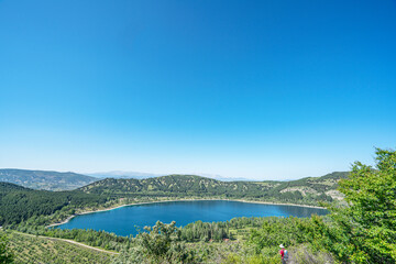  The scenic view of Golcuk Park from Pilav tepe (1551 m.),  is 12km from Isparta and the landscape...