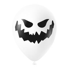 Halloween white balloon illustration with scary and funny face