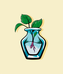 Simple vase flowers icon vector illustration design