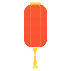 Traditional Chinese hanging lantern illustration. Modern minimal line art style design, isolated vector. Asian holiday Mid Autumn Festival, New Year print element