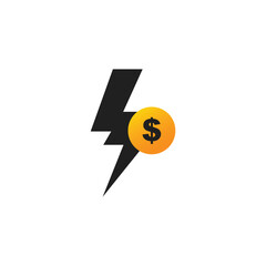 energy dollar icon set. price electricity