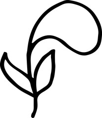 Single hand drawn herbal elements Doodle vector illustration for logo and greeting card