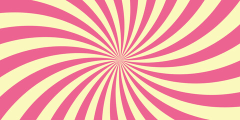 Pink swirl background, cute background looking like candy, striped texture with pink and yellow twist. 