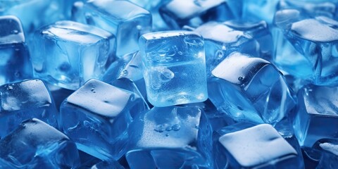 Obraz premium AI Generated. AI Generative. Ice cube cold water solid pattern decoration background. Graphic Art