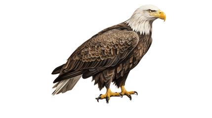 Fototapeta premium Bald eagle with a transparent background. AI generative.
