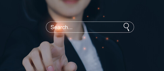 SEO, Search Engine Optimization concept. Young men use smartphones to find what they are interested...