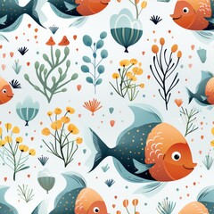 Fish seamless tile able texture
