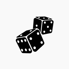 Black game dice. Fortune gambling dice