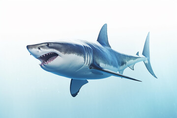 Great white shark underwater. Created with Generative AI.