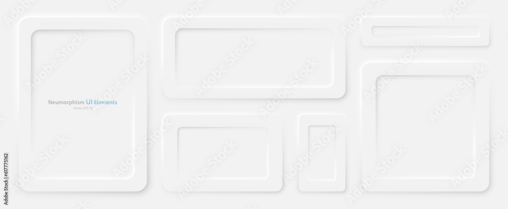 Poster a set of rectangular banners with rounded edges on a white background. user interface elements in th