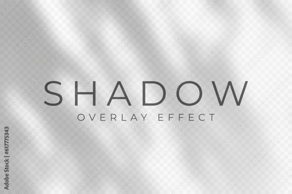 Fototapete Shadow overlay effect. Transparent soft light and shadows from plant branches, leaves and foliage. Mockup of abstract transparent shadow overlay effect and natural lightning scene. Vector