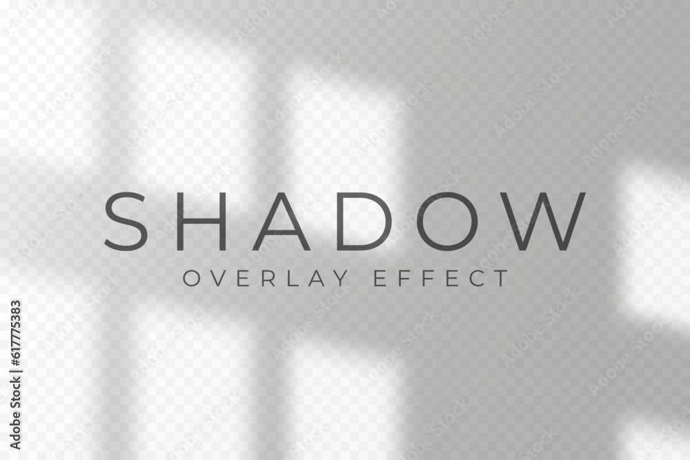 Aufkleber shadow overlay effect. transparent soft light and shadow from window frame, natural lighting scene. 