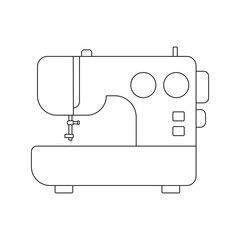 The icon of a modern sewing machine for sewing clothes on a white background.