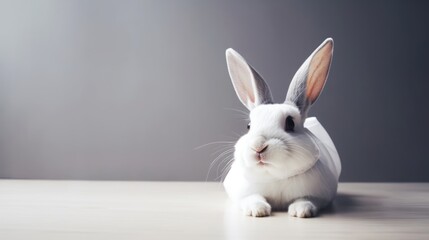 Obraz premium The Bold Bouncer: Rabbit in a Hero's Mask and Cloak Defends the Meadow's Harmony