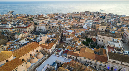 Aerial View of Ortigia Island in Syracuse, Sicily, Italy, Europe, World Heritage Site