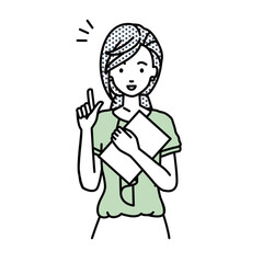 立って書類を手に持って何かひらめいたオフィスカジュアルの女性