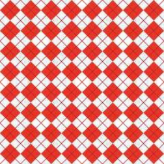 Simple Red And White Seamless Argyle Pattern