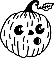 Halloween pumpkin outline - 617776907