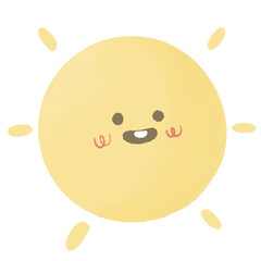sun smile happy cartoon watercolor  illustration