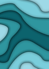 Wavy colorful background with 3D style. Modern liquid background. Abstract textured background with mixing Blue color. Eps10 vector illustration