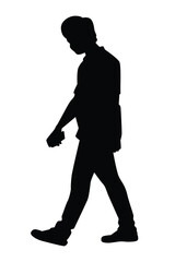 Man silhouette vector on white background ,people in black and white, illustration for creative content.