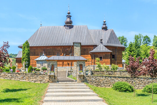 The wooden otrhodox church of St. Michael the Archangel (today a Roman Catholic church) in Wierchomla Wielka near the spa town of Piwniczna-Zdr&oacute;j in Beskid Sadecki, Poland