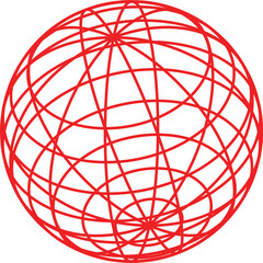 Outline Globe Sphere Vector Set