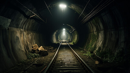 Fototapeta na wymiar train tunnel Superb anime-styled and DnD environment
