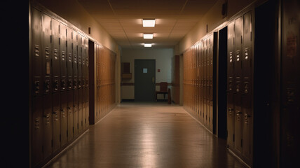 corridor in the school Superb anime-styled and DnD environment