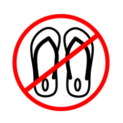 symbol for prohibition of wearing sandals