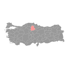 Corum province map, administrative divisions of Turkey. Vector illustration.