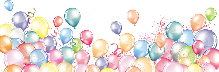 Rainbow Color balloons background - Festive party design © Orkidia