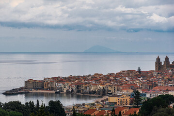 View of Cefalù, Palermo, Sicily, Italy, Europe, World Heritage Site