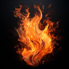 Fototapeta premium Fire on black background