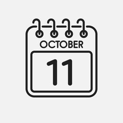 Icon page calendar day - 11 October