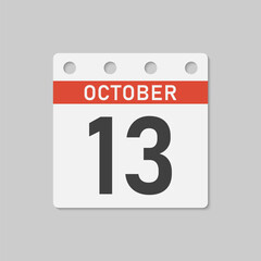 Icon page calendar day - 13 October