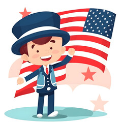 American man with waved American flag on white background. Card for Patriot day, Memorial Day, Independence Day 4th of July, Labour day, Veterans Day. Generated ai