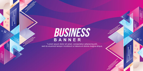 Abstract banner background with geometric shape and wavy vector