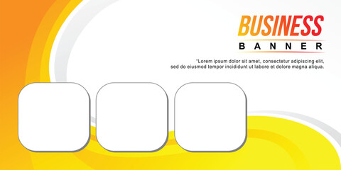 Abstract banner yellow color design for business promotion. wavy simple background