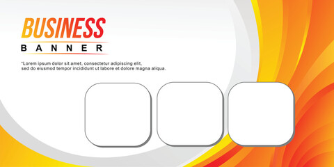 Abstract yellow banner design for business promotion. wavy simple background