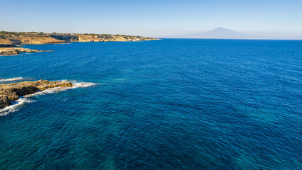 Aerial View of Augusta Coastline, Syracuse, Sicily, Italy, Europe