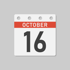 Icon page calendar day - 16 October