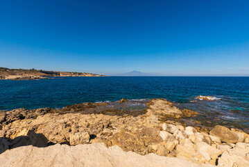 Beautiful View of Augusta Coastline, Syracuse, Sicily, Italy, Europe