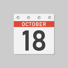 Icon page calendar day - 18 October